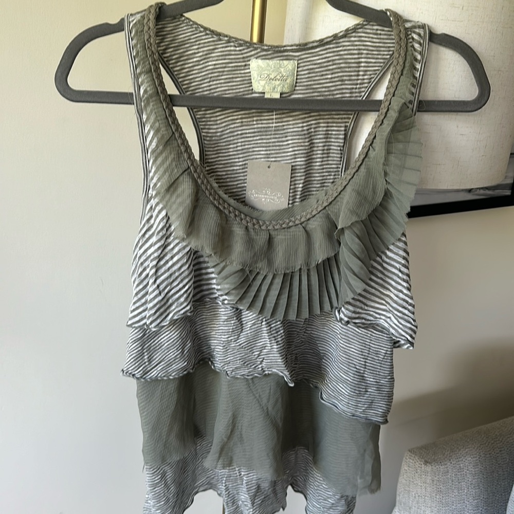Stripped Tank from Deletta with Ruffle Detailing